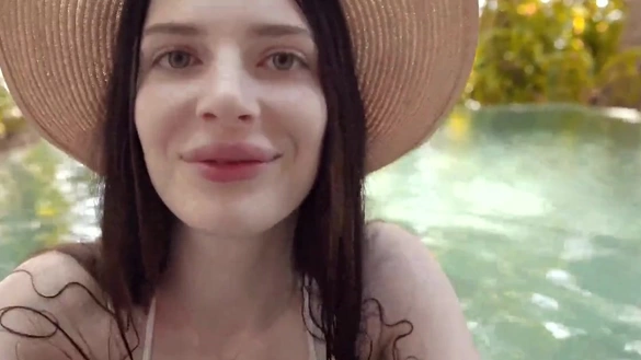Russian Hottie Films Herself Fucking On Tropical Island!