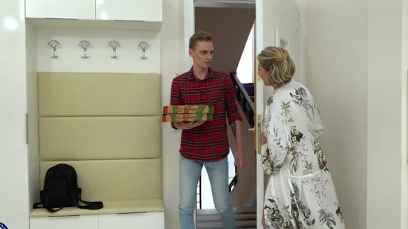 Young Pizza Delivery Guy Fucked My Wife's Tight Ass On Her Birthday!