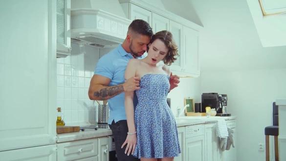 Steamy Kitchen Sex With A Smoking Hot Young Babe!