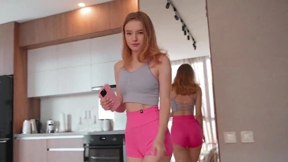 Skinny Russian Stepsister Talks Dirty During Sex