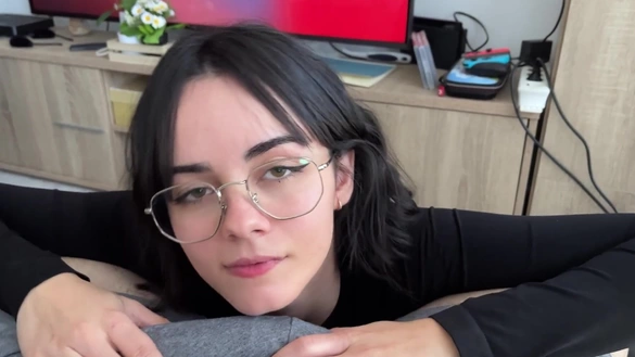She Sucks Him Dry Until He Cums In Her Mouth!